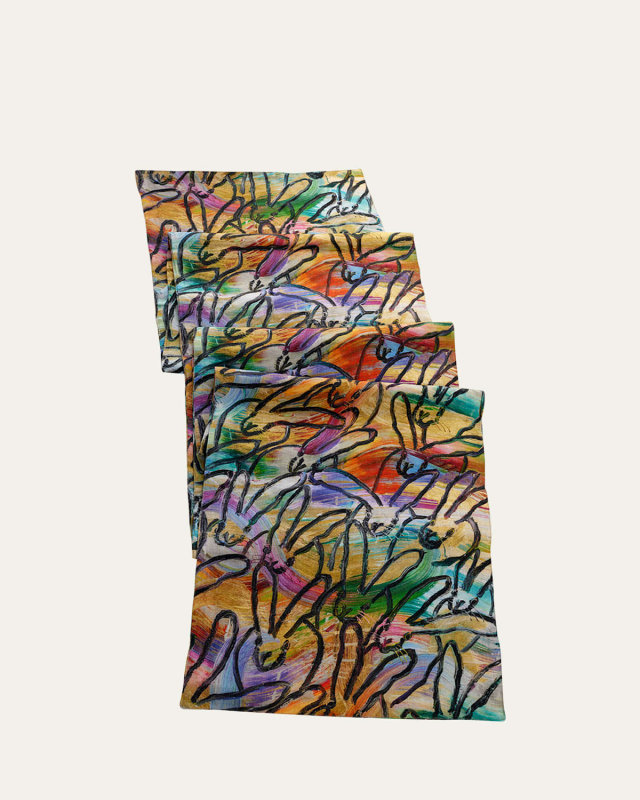 Wonderland Printed Linen Table Runner